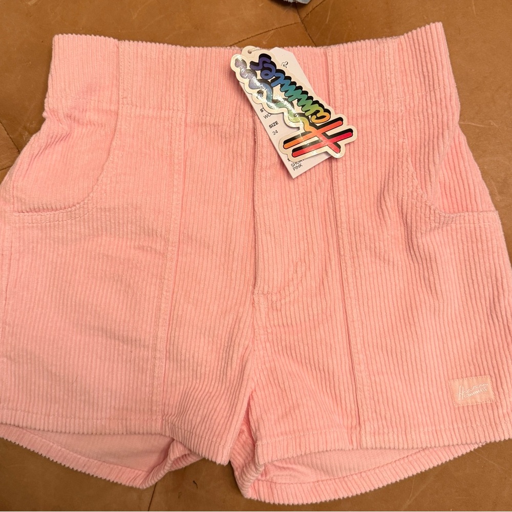 Hammies High Waist Pink Corduroy Shorts